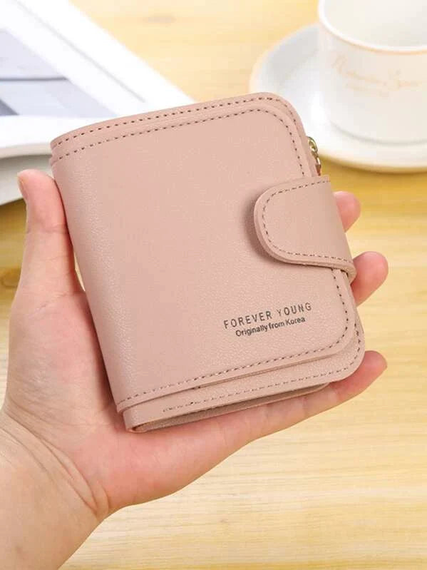 Letter Print Fold Over Purse