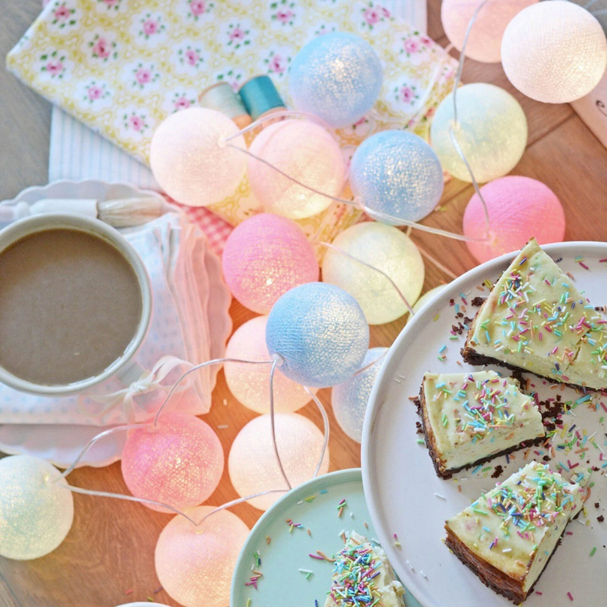 LED Cotton Ball String Light