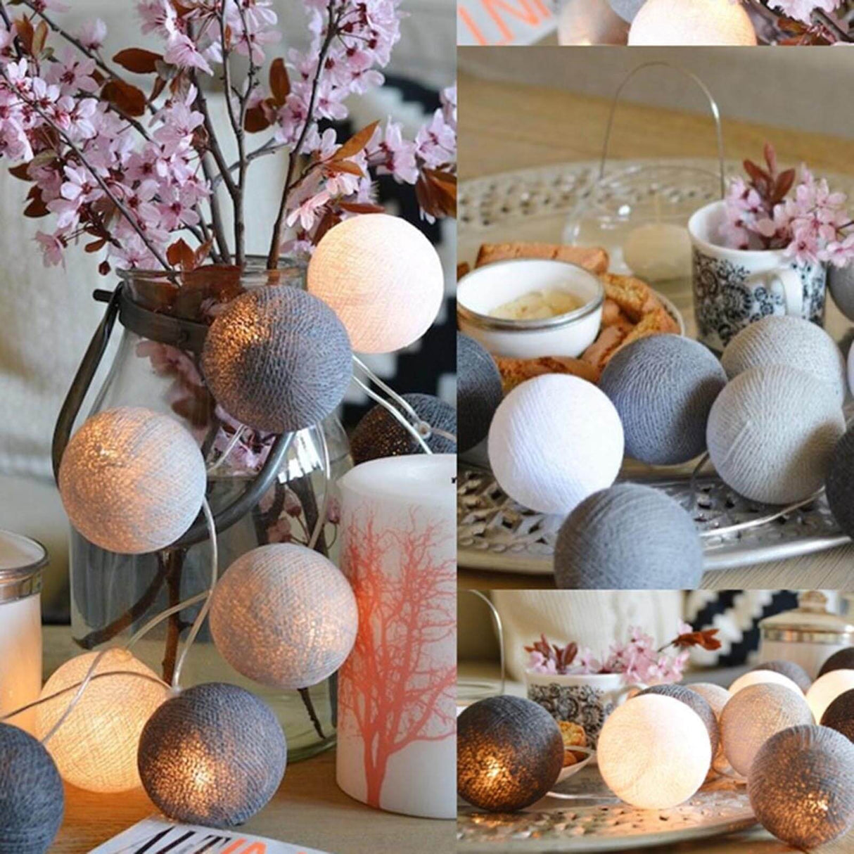 LED Cotton Ball String Light