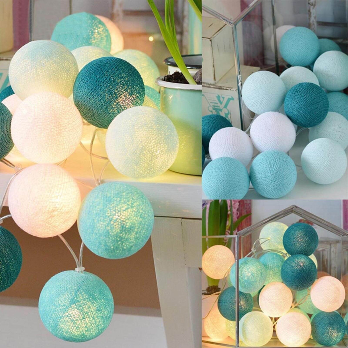 LED Cotton Ball String Light