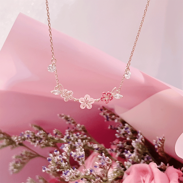 Cherry Blossom Love (Necklace) - Rose Gold