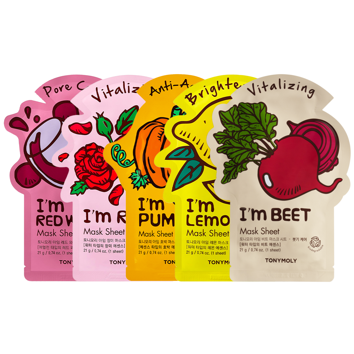 TOLY MOLY Vegan Faves 5-Pack I Am Mask Set