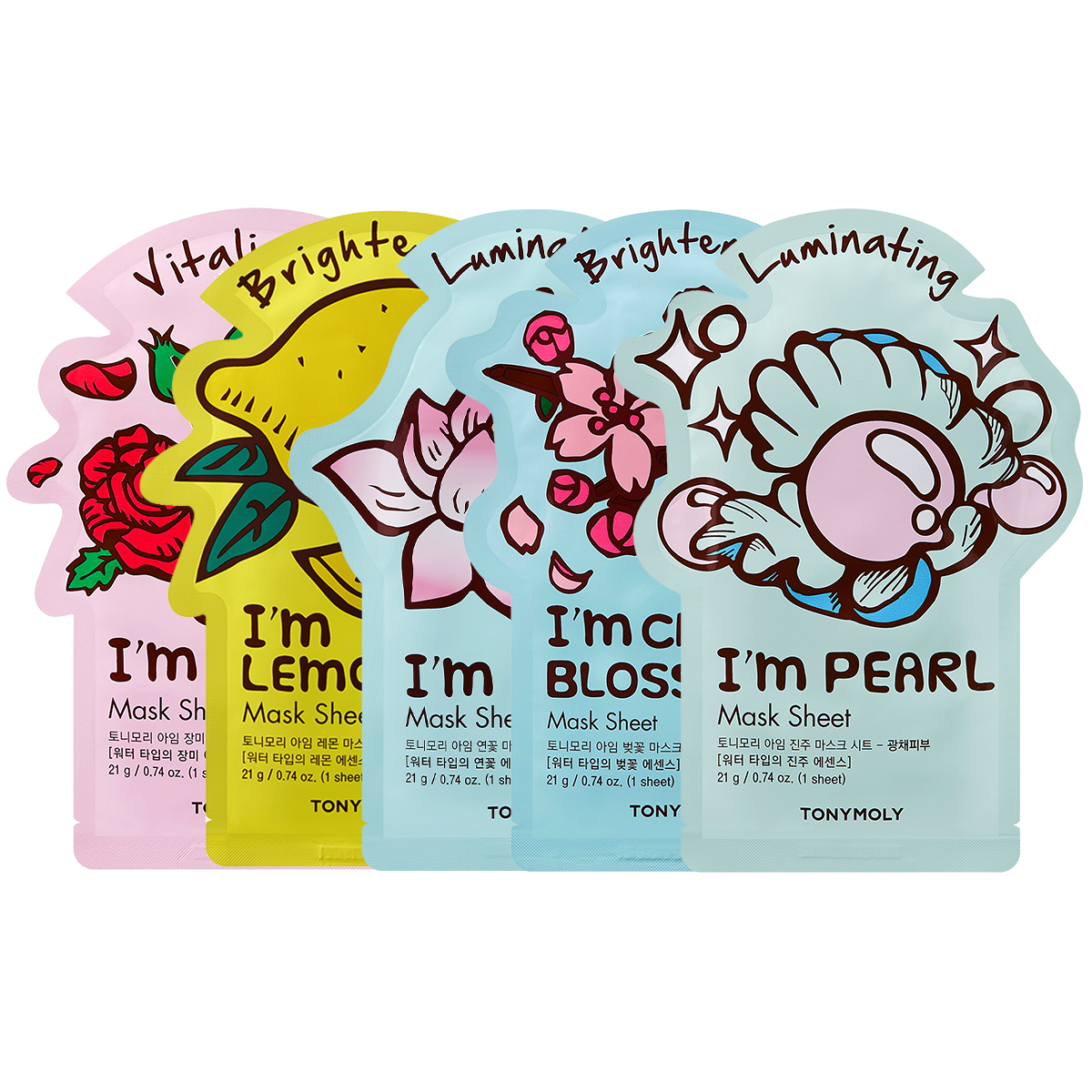 TOLY MOLY Brighten & Glow 5-Pack I Am Mask Set