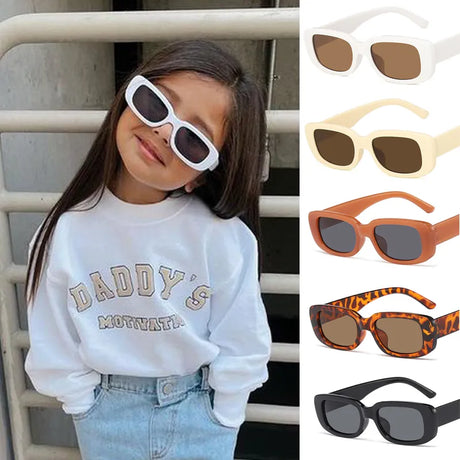 Vintage Frosted Rectangle kids sunglass