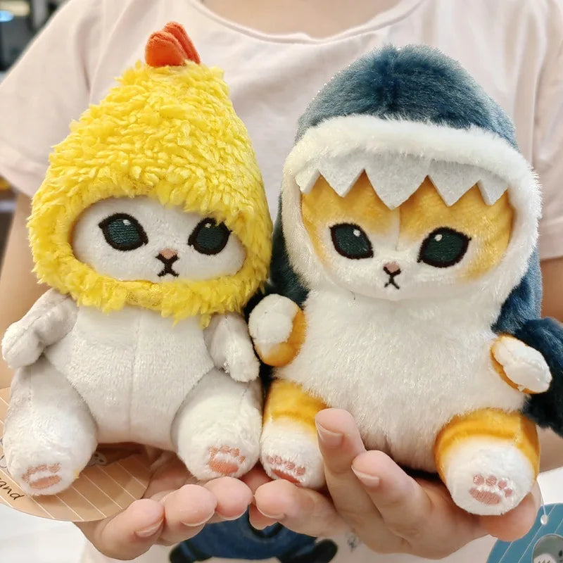 Kawaii Tempura Fried Shrimp Shark Cat Plush Doll