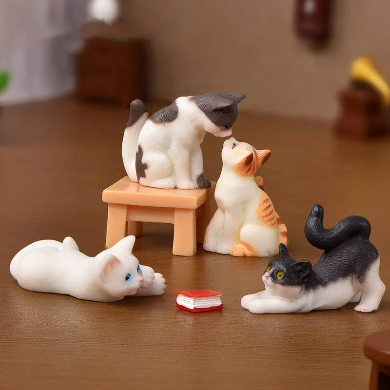 Cute Figurines Miniature Cartoon Animal Cat