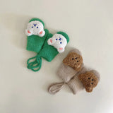 1-4Y Cartoon Bear Baby Mittens Winter Warm Kids Baby Girl Gloves