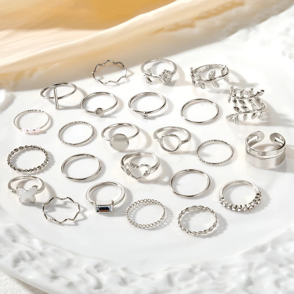 Fashion Silver Color Metal Rings