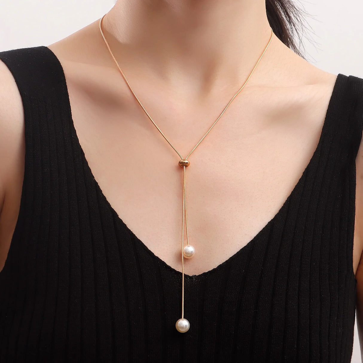 Simple Gold Color Pearl Necklaces