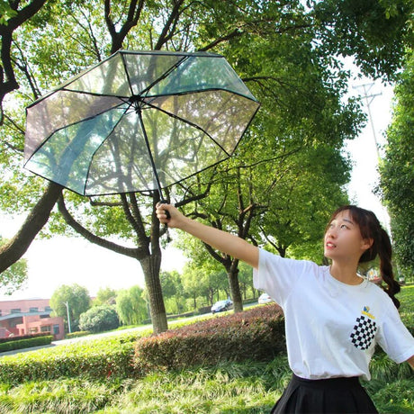 Fully Automatic Rainbow Transparent Umbrella