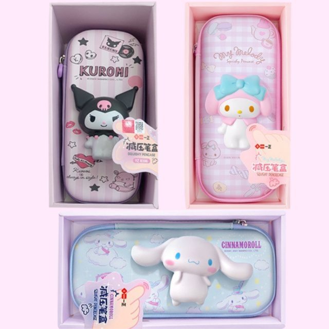 Sanrio Kuromi Cinnamoroll My Melody Squishy Pencil Case