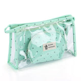 Transparent Cosmetic bag Makeup pouch travel Toiletry bag 3 in 1