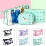 Transparent Cosmetic bag Makeup pouch travel Toiletry bag 3 in 1