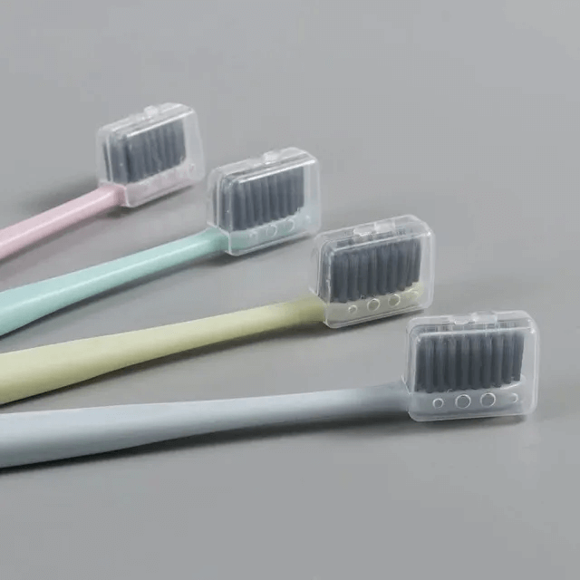 4 in 1 Soft Slim Bamboo Charcoal Travel Toothbrush