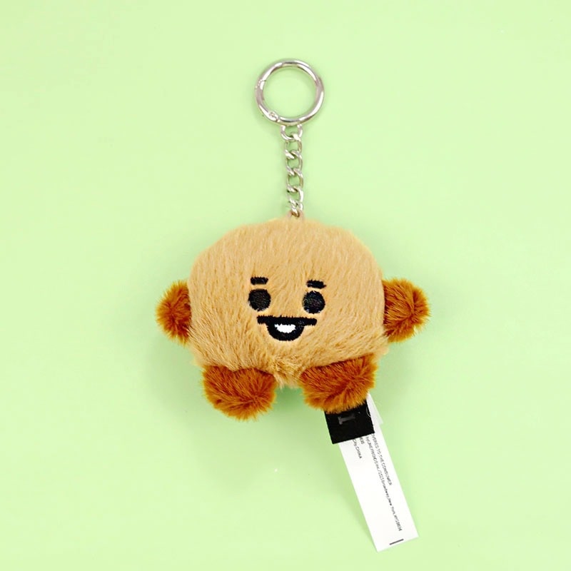 BTS Keychain - Deluxe Flat Faux Fur Plush Mascot BT21 Keychain