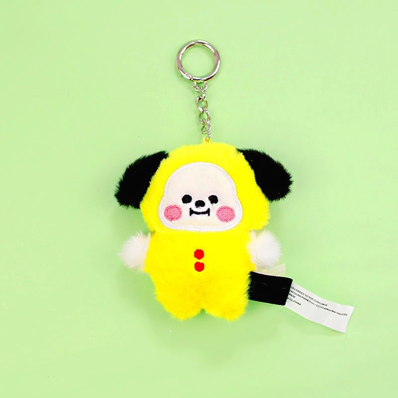 BTS Keychain - Deluxe Flat Faux Fur Plush Mascot BT21 Keychain