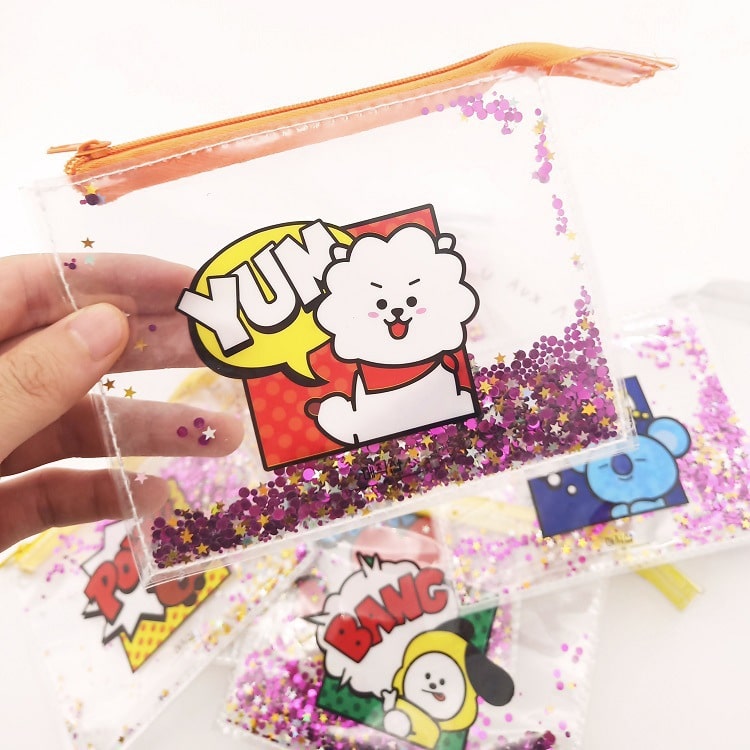 BT21 Sparkling Quicksand Plastic Pouch