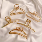 Golden Metal Hair Claw for Thick and Thin Hair