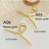 Golden Metal Hair Claw for Thick and Thin Hair