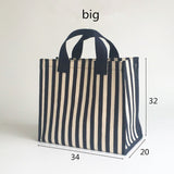 Summer Stripes Canvas Tote Bag - Stylish Women's Shopping Companion