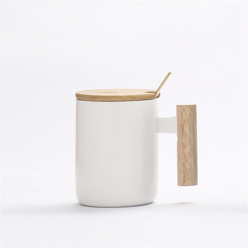 Japanese Wooden Handle & Lid Coffee Mug