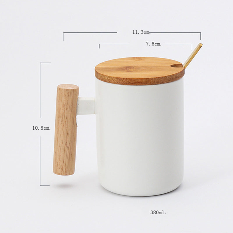 Japanese Wooden Handle & Lid Coffee Mug