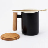 Japanese Wooden Handle & Lid Coffee Mug