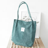 Korean Canvas Corduroy Tote Bag Casual Work Shoulder Handbags