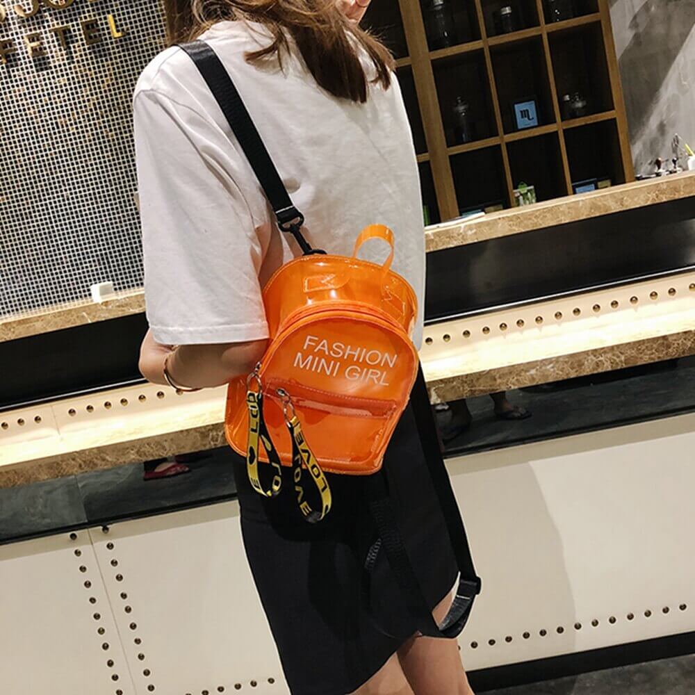 clear fashion mini girl backpack Transparent Mini Fashion backpack Bags – KOJA INDIA