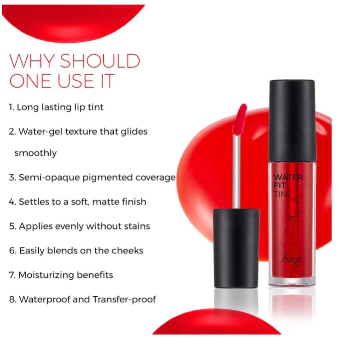 THE FACE SHOP Water Fit Lip Tint - Picnic Red