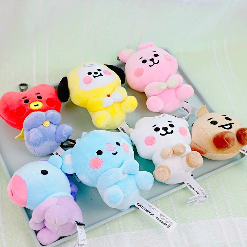 BT21 Keychain - BTS BT21 Sitting Doll Keychain – KOJA INDIA