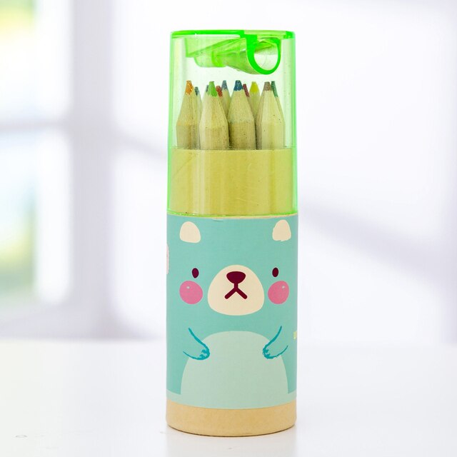 Kawaii Cute mini bear small pencil 1 box of 12 colors