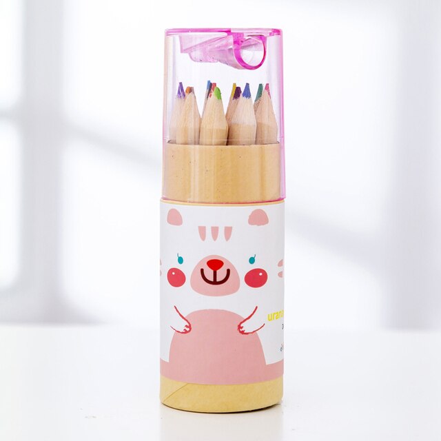 Kawaii Cute mini bear small pencil 1 box of 12 colors