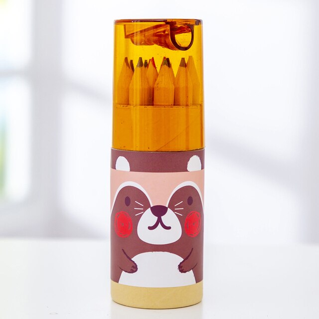 Kawaii Cute mini bear small pencil 1 box of 12 colors