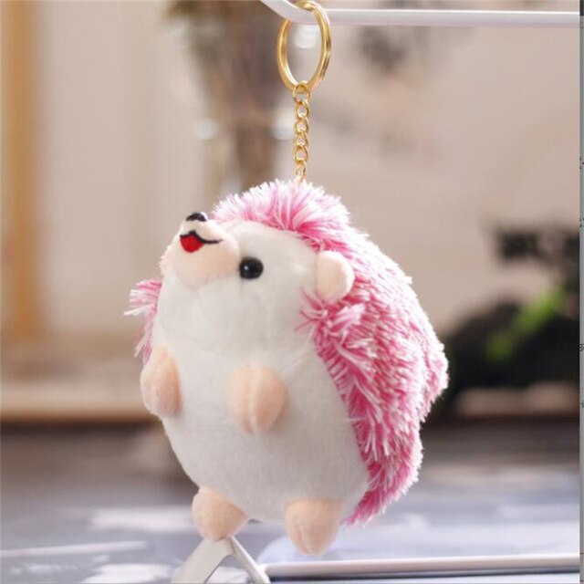 Happy Hedgehog Plush Doll Keychain